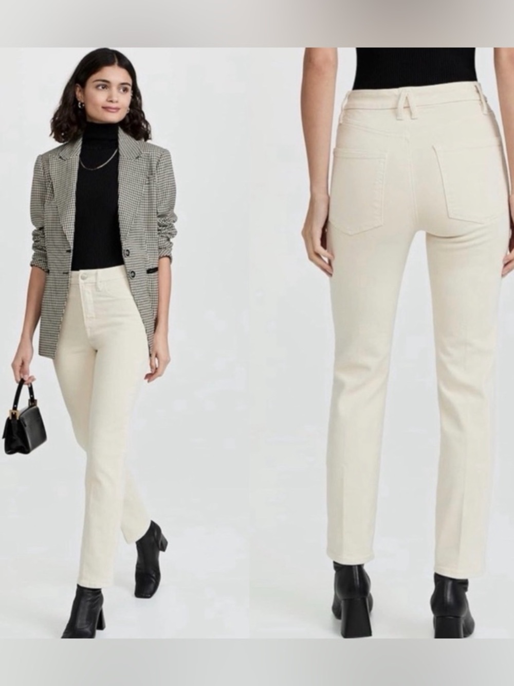 Good American Straight Leg Jeans in Cream